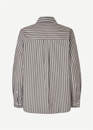 Salova pocket skjorte 15758 Brown Stripe Samsøe 